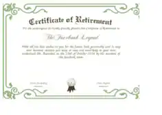 Certificate of Retirement to Facebook Legend Template