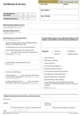 Example Certificate of Service Form Template