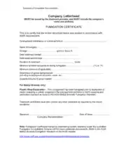 Fumigation Certificate Template