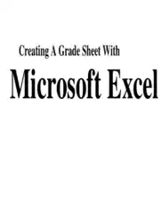 Creating A Grade Sheet With Microsoft Excel
