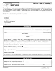 Residence Proof Certificate Template