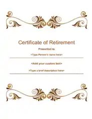 Free Download PDF Books, Retirement Certificate Template