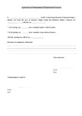 Employment Contract Termination Agreements Template