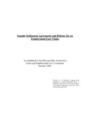 Employment Settlement Agreement for Law Claim Template