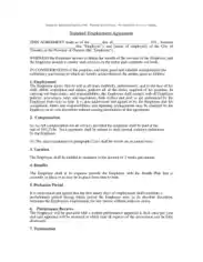 Standard Employment Agreement Sample Template