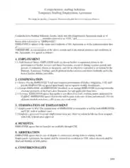 Temporary Staffing Employment Agreement Template