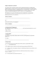Free Download PDF Books, Standard Employment Contract Agreement Template