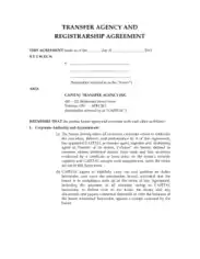 Transfer Agency and Registrarship Agreement Template