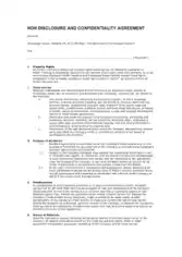 Business Non Disclosure Confidentiality Agreement Template