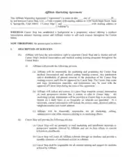 Sales And Affiliate Marketing Service Agreement Template