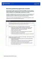 Free Download PDF Books, Business Partnership Agreement Checklist Template