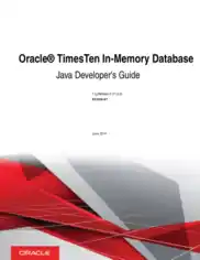 Oracle Timesten In Memory Database Java Developers Guide