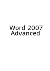 Word 2007 Advanced