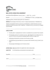 Real Estate Consulting Agreement Template