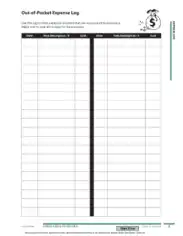 Out of Pocket Expense Log Template