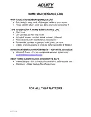 Free Download PDF Books, Home Maintenance Log Template