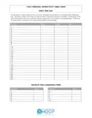 Free Download PDF Books, 7 Day Personal Productivity Video Series Time Log Template