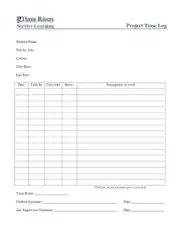 Project Time Log Sheet Template