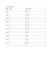Time Log Numbers Template