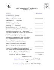 Free Download PDF Books, Time Management Log Sheet Template