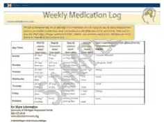 Free Download PDF Books, Weekly Medication Template