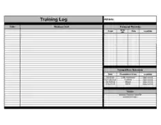 Monthly Workout Log Sample Template