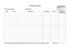 Free Download PDF Books, SDF Work Log Sheet Template
