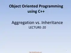 Object Oriented Programming Using C++ Aggregation Vs Inheritance – C++ Lecture 20