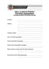 Free Download PDF Books, Fire Risk Assessment Checklist Template