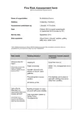 Free Download PDF Books, Fire Risk Assessment Form Template