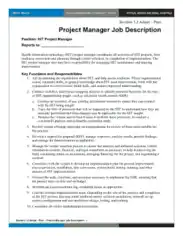 Health IT Project Manager Job Description Template