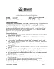 Residential Office Manager Job Description Template