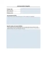 Free Download PDF Books, Blank Job Description Template