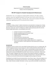PRE-RFP Analysis for Website Development and Maintenance Template
