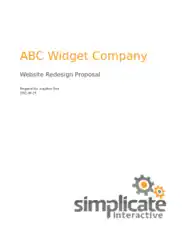 Widget Company Website Proposal Template