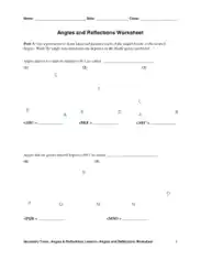 Angles And Reflections Worksheet Template
