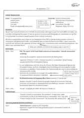 Sample Academic CV Example Template