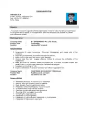 Free Download PDF Books, CV for Accountant Template