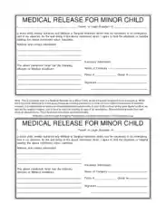 Free Medical Release Form for Minor Child Template