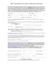 HIPAA Medical Records Release Form Template