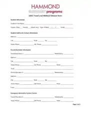 Medical Release Travel Form Template