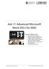 Advanced Microsoft Word 2011 For Mac