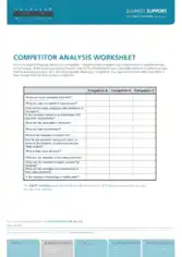 Competitor Analysis Worksheet Template