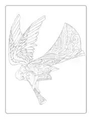 Free Download PDF Books, Christmas Decorative Angel Trumpet Coloring Template