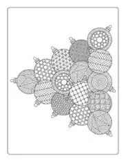 Christmas Decorative Round Baubles Coloring Template