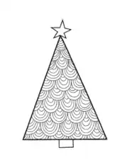 Christmas Star Patterned Tree Coloring Template
