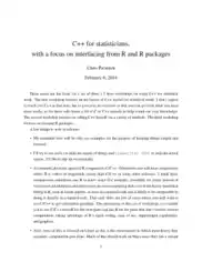 Free Download PDF Books, C++ For Statisticians With A Focus On Interfacing From R And R Packages