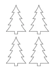 Christmas Tree Basic Blank Outline Curved Branches Small Free Coloring Template