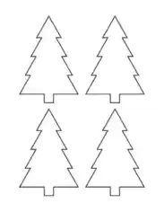 Christmas Tree Basic Blank Outline Pointed Corners Small Free Coloring Template