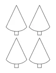 Christmas Tree Blank Outline Conical Small Free Coloring Template